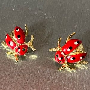 Vintage lady bug pins (set of 2)